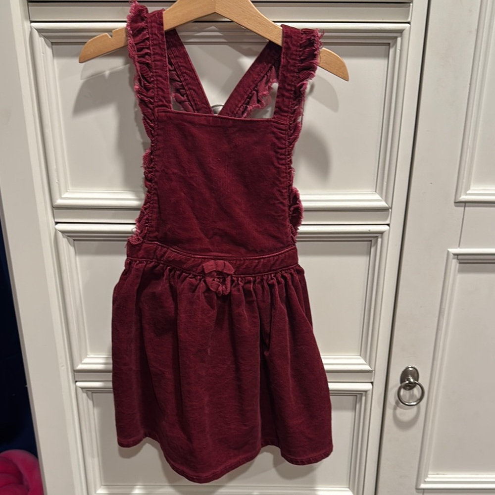 Burgundy Sleeveless Dress with Ruffle Straps